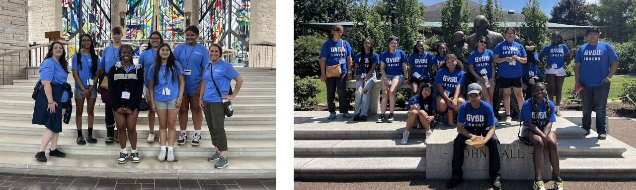 Two group photos from summer field trips